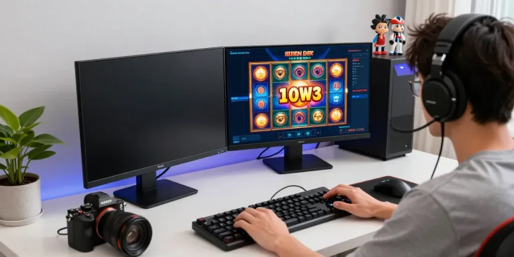 Exciting slot gacor hari ini gaming session with immersive visuals and vibrant accessories.