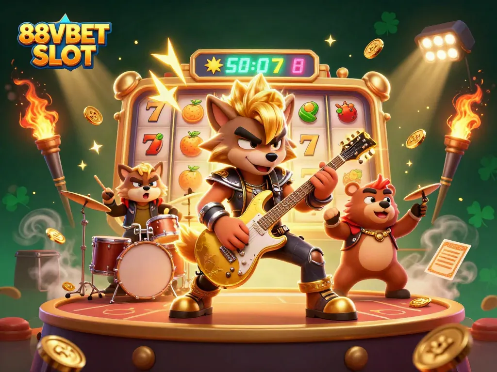 Experience excitement in the 88VBET SLOT arena with a vibrant 3D illustration of action-packed gameplay.