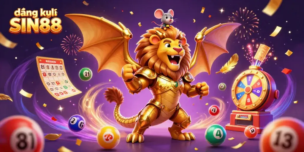 Engage in exciting moments with đăng ký SIN88 as a triumphant chimera and mouse jockey celebrate lottery wins.