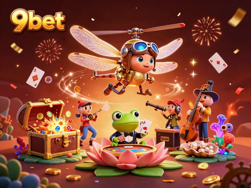 Experience the vibrant and exciting 9bet casino world with dynamic 3D elements.