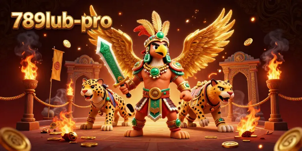 Experience the dynamic clash of 789lub-pro in this vibrant casino-themed illustration.