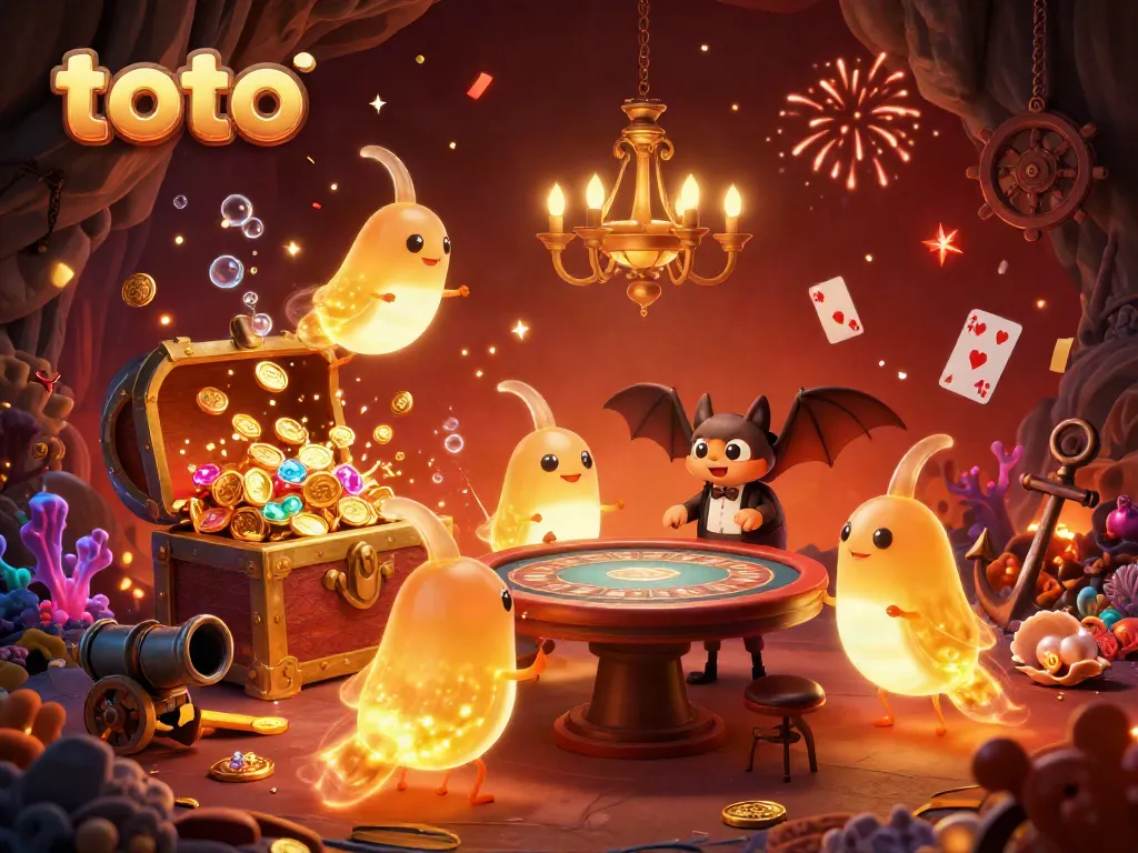 Experience thrilling toto gameplay in a vibrant cave casino scene with glowworms lighting up the action.