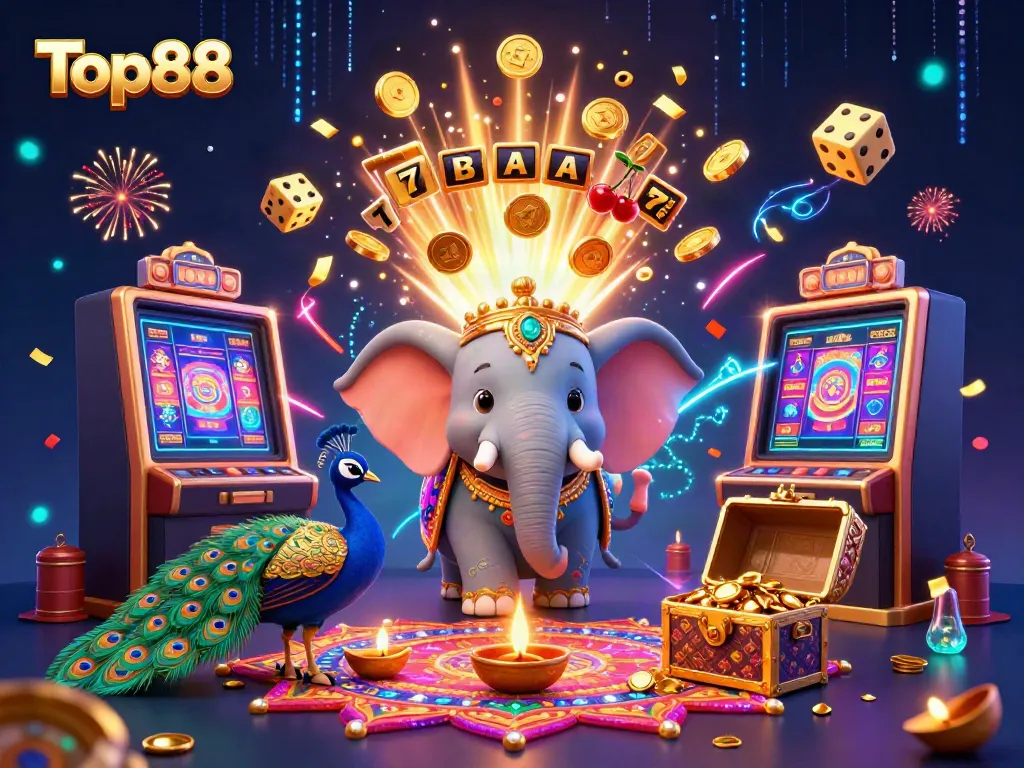 Experience the excitement of Top88 with vibrant 3D characters and dynamic casino elements.