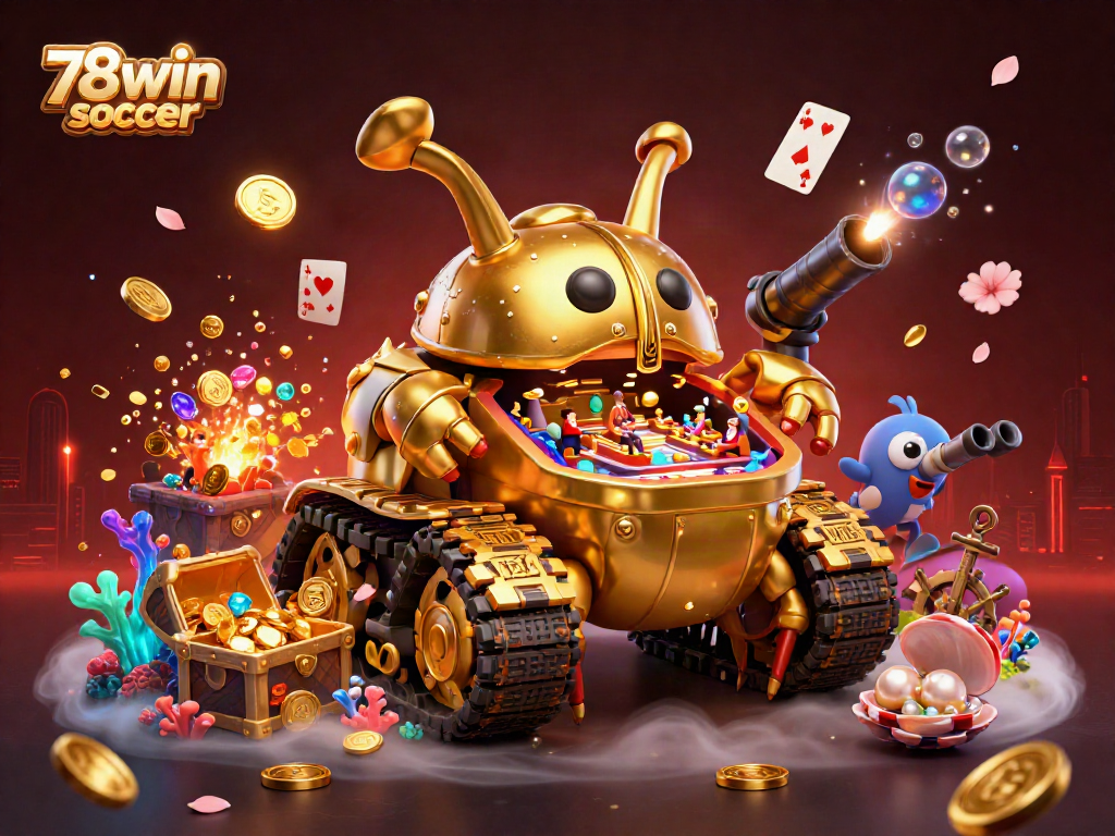 Experience the excitement of 78win soccer with this vibrant gaming scene featuring casino elements.