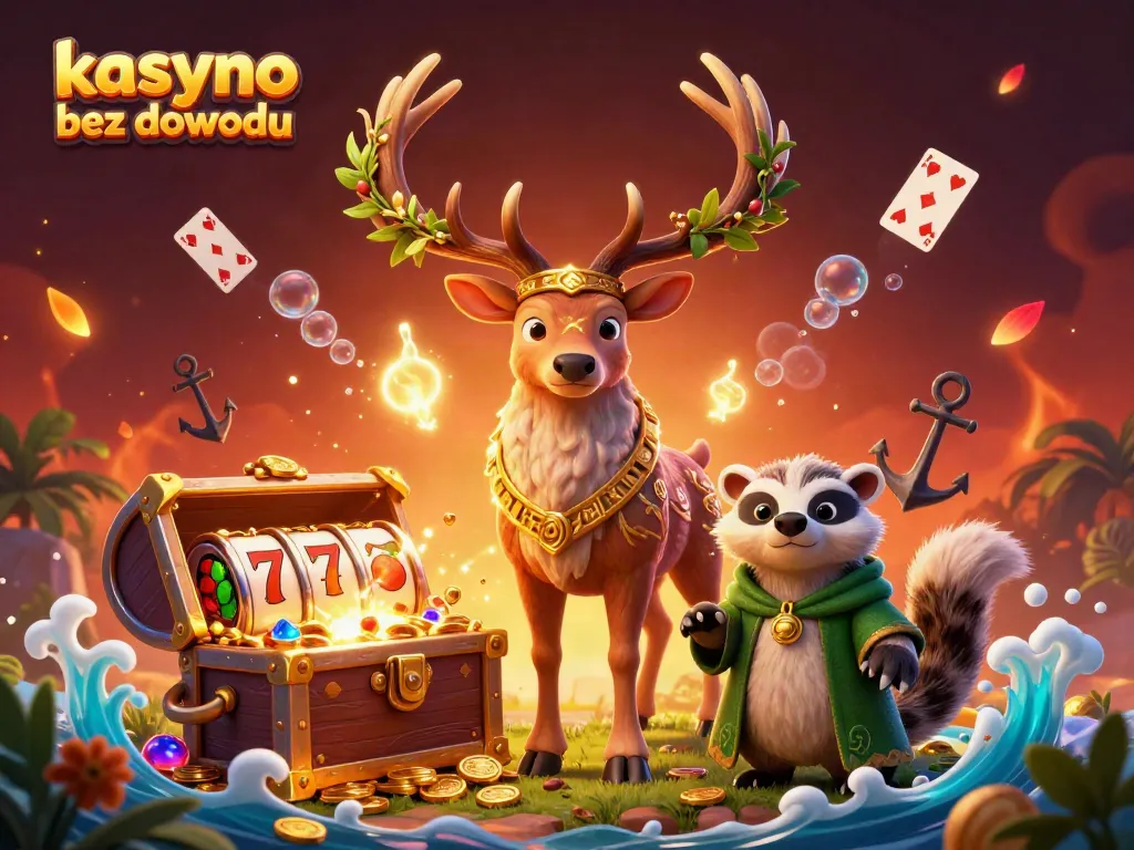 Experience the excitement of kasyno bez dowodu with vibrant characters and dynamic elements in a magical casino setting.
