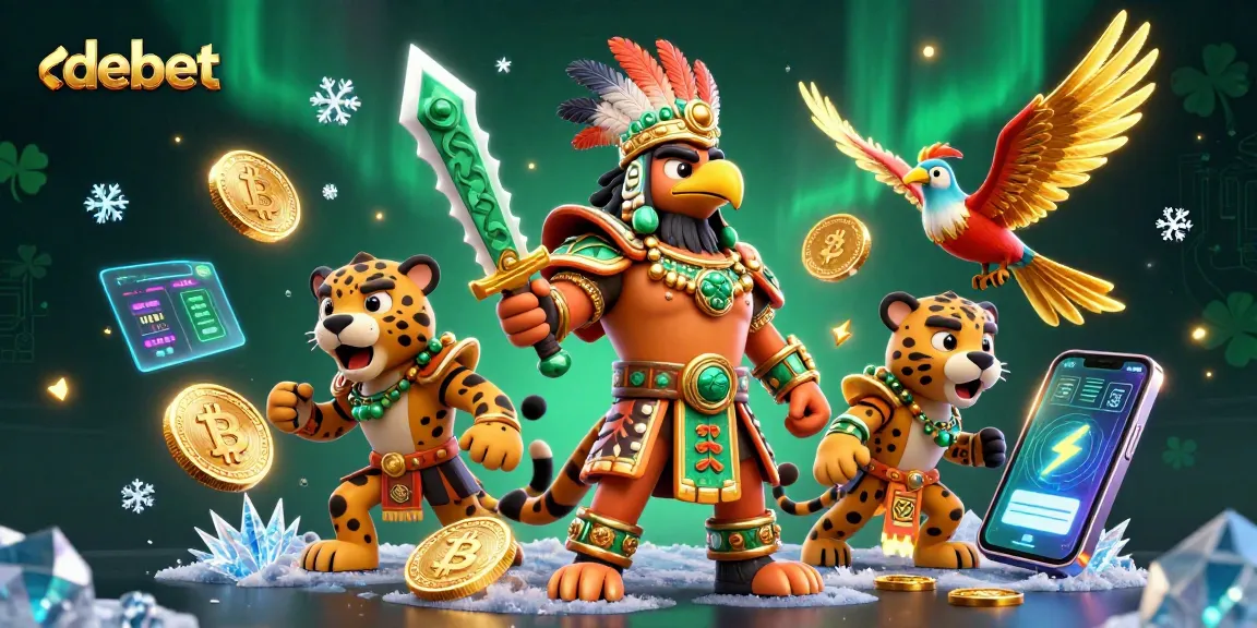 Experience thrilling debet gaming with Aztec warriors and crypto elements, capturing excitement and strategy.