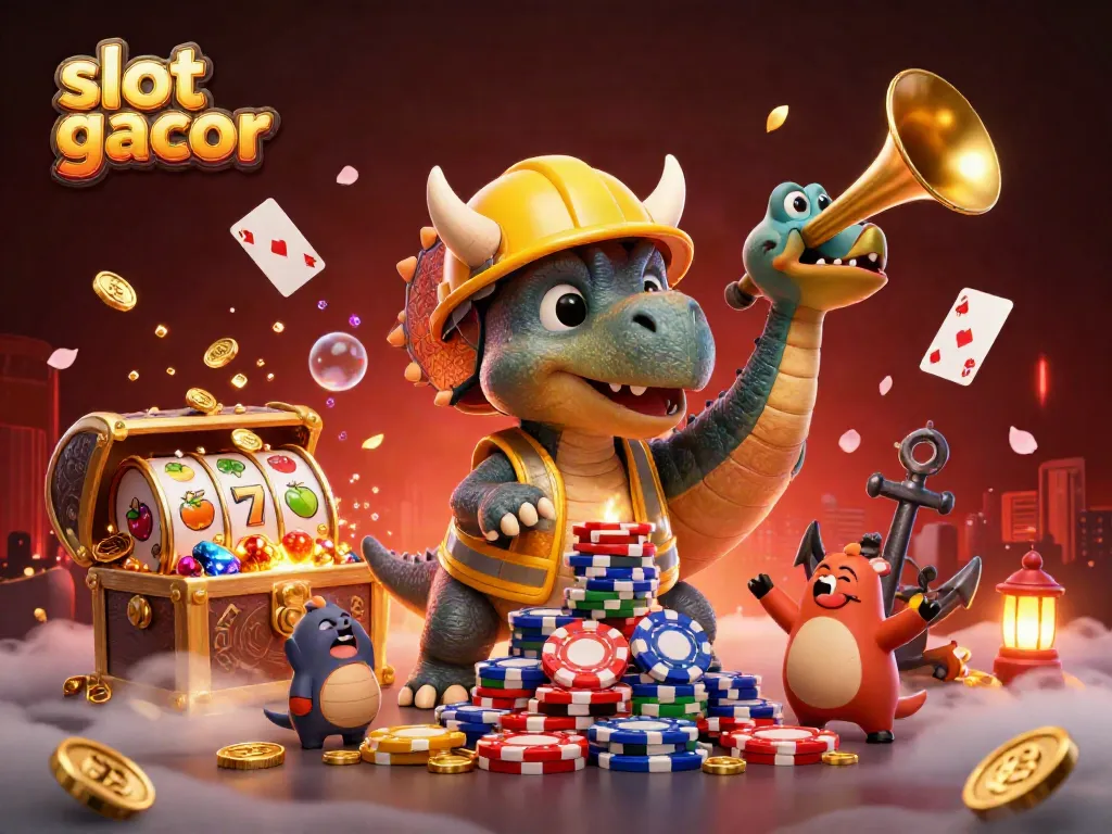 Engage with exciting slot gacor activities amidst a vibrant casino scene filled with dynamic elements.