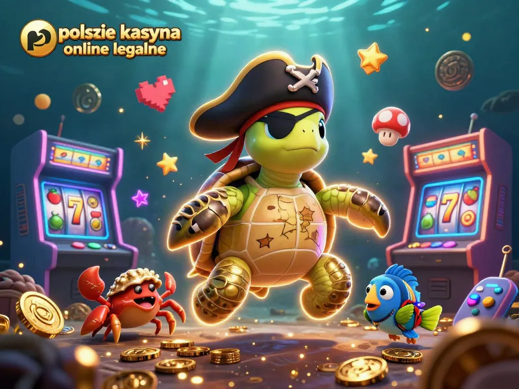 Experience polskie kasyna online legalne with a lively digital depiction of a turtle pirate, crab, and parrotfish gaming.