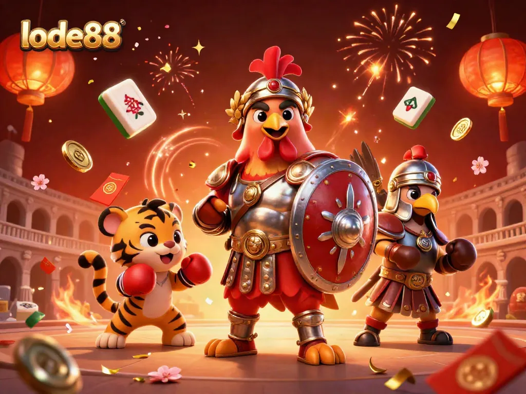 Join the excitement of lode88 with a vibrant 3D casino scene showcasing thrilling games and fast action.