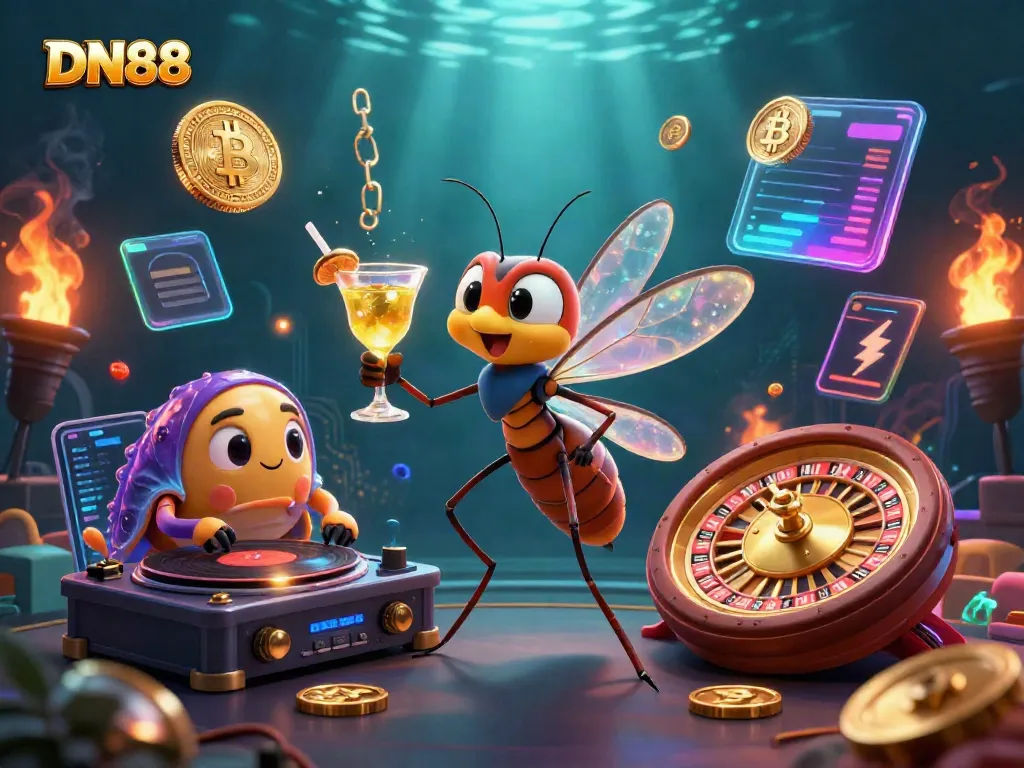 Experience thrilling gameplay at DN88 with a vibrant animation featuring a unique casino mascot and dynamic elements.