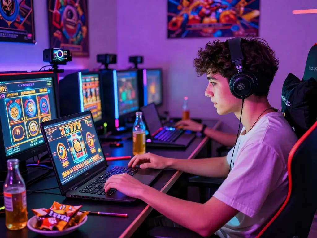 Player engaged in an exciting slot777 game online, showcasing dynamic gaming atmosphere.