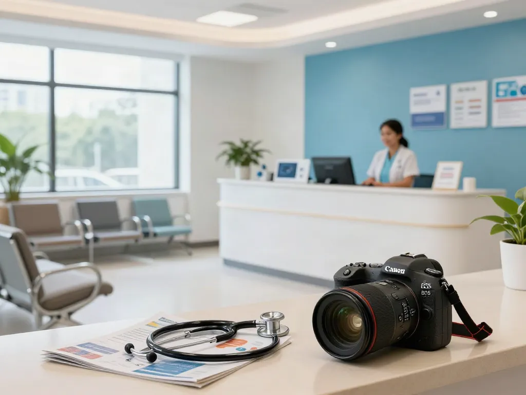 "link slot healthcare services, modern health clinic reception area."