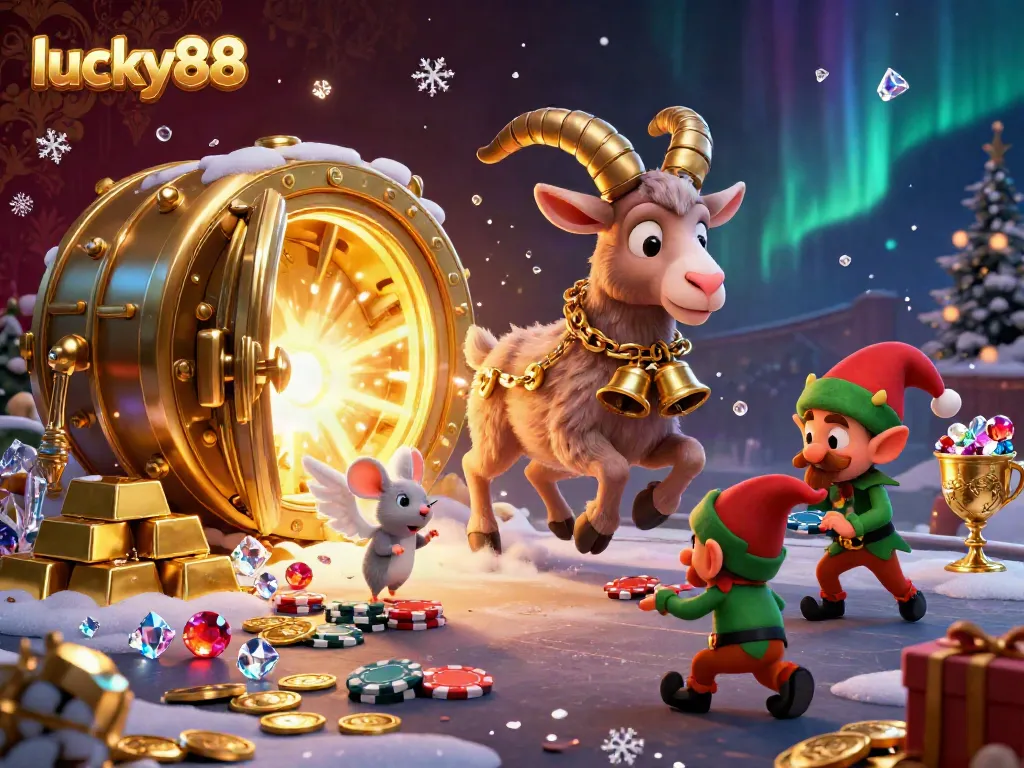 Experience the thrill of lucky88 with a festive Krampus goat, playful gremlins, and sparkling treasures!